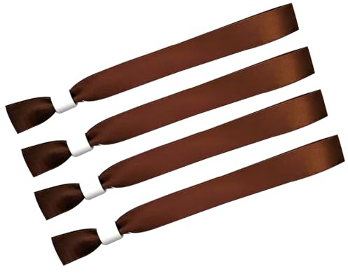 100 Pcs Cloth Event Wristbands, Adjustable Fabric Wristbands for Events with Secure Snap, Soft Disposable Bracelets for Concerts, Festivals, VIP Entry and Nightclubs - 13.78 x 0.59(Color:Brown)