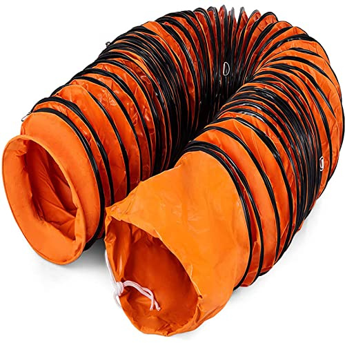 GEJLELDS Warmluftschlauch, Länge 5M/10M Lufttransportschlauch, Durchmesser 200/300/400/500/600 MM PVC Belüftungsschlauch, Flexibler Luftschlauch, Warmluftschlauch für Heizgebläse,10M-diam:500mm
