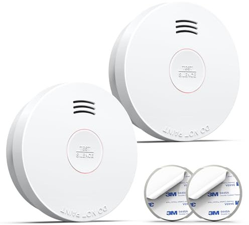 Putogesafe Rauchmelder, 10-Jahres-Feuermelder, Brandmelder mit eingebauter 10-Jahres-Lithiumbatterie, Feueralarm nach EN 14604 Zertifiziert, Brandschutz für Zuhause, 525, 2 Stück