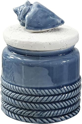Zuccheriera in ceramica, zuccheriera con coperchio, barattoli di zucchero for caffè in ceramica, zuccheriera, barattolo di spezie for zucchero, barattolo di condimento for saliera-Blue A-Starfish ( Co