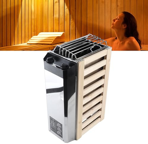 Sauna Heater, 3.6KW 110V Internal Control Temperature Adjustable Stainless Steel Electric Sauna Stove, High Heating Efficiency Electric Sauna Heater for Home Hotel Use