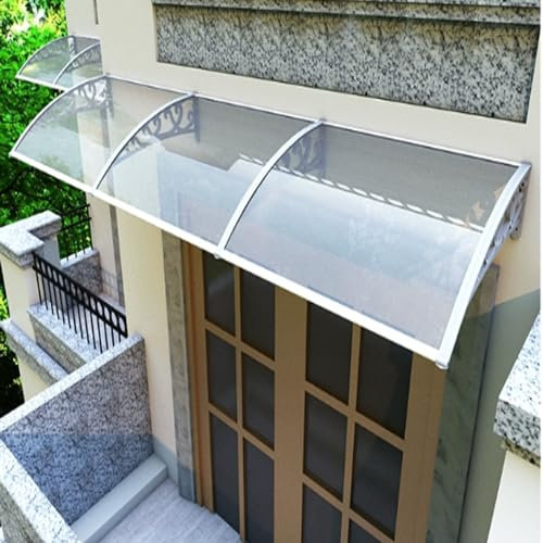 Tenda Esterna della Finestra del Pensilina della Porta,Pensilina Modulabile Tettoia della Pioggia Fissa del Policarbonato,Tettoia Fai da te del Tetto,60/80/100/120cm (120x180cm/47x71)