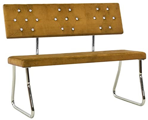 BaraSh Sitzbank 110 cm Bank Flur Garderobe Bank Flurbank Sitzbank Schlafzimmer Hockerbank Braun Samt