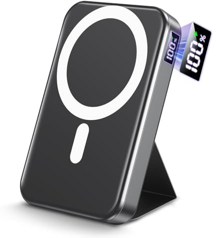Gxorul Power Bank, Magnetische Powerbank 12000mAh,PD 22.5W Schnellladung Kabellose Powerbank mit USB-C-Eingänge&Ausgang und LED-Display für iPhone 15/14/13/12/Pro/Pro Max Serie
