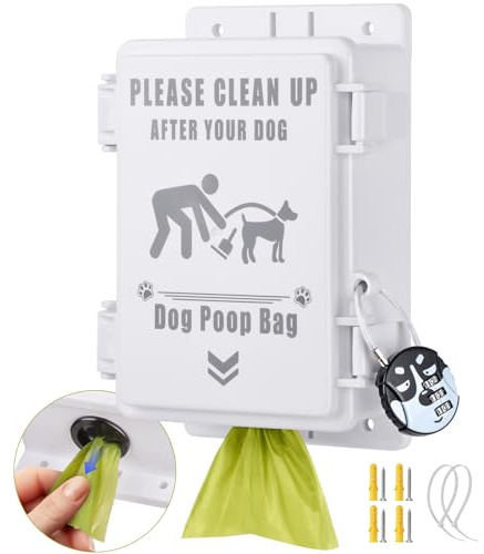 Heavy Duty Dog Poop Bag Dispenser, Wall Mountable & Waterproof Outdoor Organizer for Home, Yard Cleanup, Neighbor-Friendly, Commercial-Grade for Parks, Property Management (Without Bags)