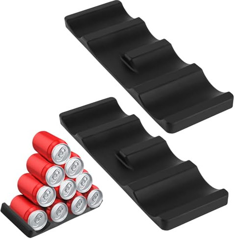 2 pcs Soporte para Botellas para Frigorífico, Universal Botellero Frigorifico, Organizador de Botellas para Cocina, Frigorífico, Encimera, Despensa, Negro