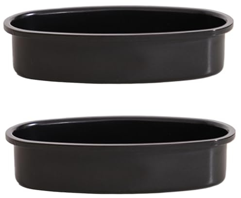 2Pcs Baking Pan 9'' Oval Cake Pan Non-Stick Cheesecake Pan Baking Mold Food Grade Carbon Steel Oval Shaped Bread Loaf Pan Bakeware for Home Kitchen Oven Black Cheesecake Pan Cake Tin Oval Baking Pan