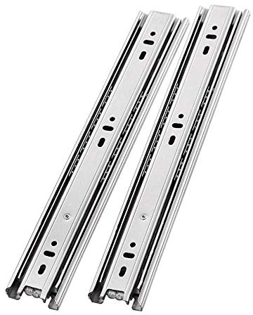 SWAYVES Push-To-Open-Schubladenschiene Mit Kugellager, Vollauszug-Gleitschienen, Seitlich Montiert, Edelstahl-Hochleistungsschienen/Sier/40In/1000Mm