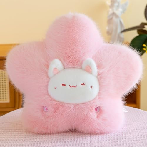 champracer Kuschelkissen Kinder Sternkissen, roba Kuschelkissen in Wolken Form,Wolkenkissen,Baby Kissen Wolke Deko,Weiche Flauschige Sternform Zierkissen Sofakissen,Weiches Dekokissen (Kätzchen)