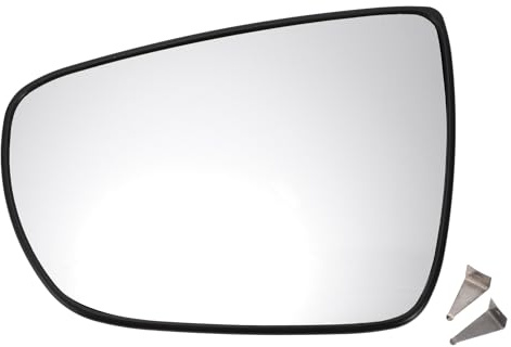 A ABSOPRO Verre De Rétroviseur Latéral Gauche Pour Kia Carens 13-18 1pc | Blanc, Convexe, Chauffant, Électrique, 2 Broches, Plaque De Support, Diagonale 19.5cm, Non-OEM, Pièce De Rechange