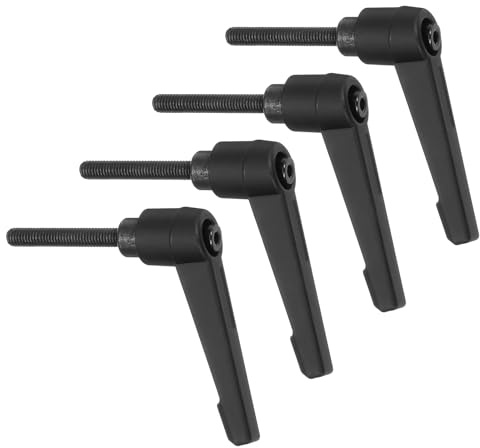QUARKZMAN 4 Stück Klemmhebel Griff, M5*32 Verstellbarer Maschinengriffe, Männliches Gewinde DruckknopfKlemmschraube Knöpfe Kohlenstoffstahl für Werkzeugmaschinen Geräte