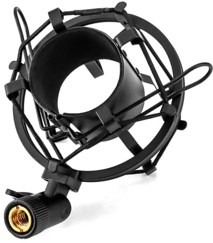 Aililong Mikrofonhalterung mit Spinne, Metall Mikrofon Halter Reduziert Vibrations für 45-50mm Mikrofone (Schwarz)