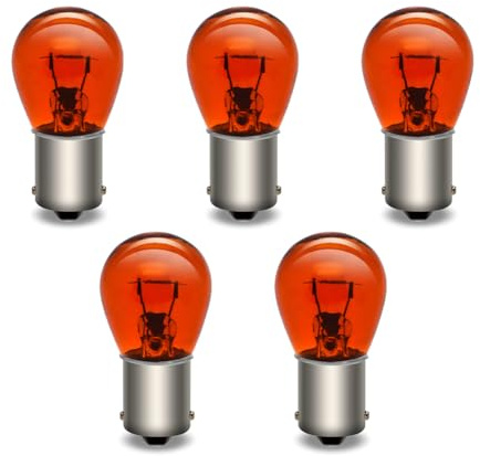 SOFOC-1156 BA15S P21W Blinker Bremslicht Rückfahrlicht Für Auto/Motorrad S25 Lampe 12V 21W Gelb 5Pcs