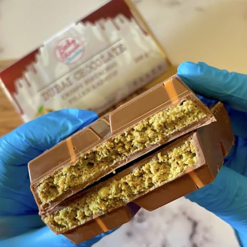 Barra de pistacho Dubai Chocolate ELITE Kunafa - 198g Perfecto como regalo, producción diaria fresca, postre exclusivo de lujo hecho a mano