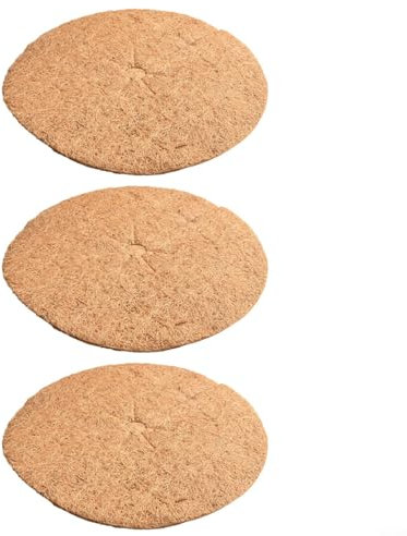 Yhenlovtt 3 x Kokosnussbaum-Mulchring, 3 x Kokosfaser-Baumschutzmatte, Kokospalmenmatte, für Pflanzenschutz und Bodenfeuchtigkeitserhaltung (60 cm)