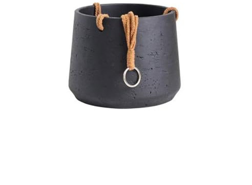 GLigeT Macetas para Flores Macetero Colgante de Pared, Cesta Colgante pequeña for Plantas, macetero Colgante for balcón, macetero Colgante for orquídeas Maceteros Decorativos(Negro,Grande)