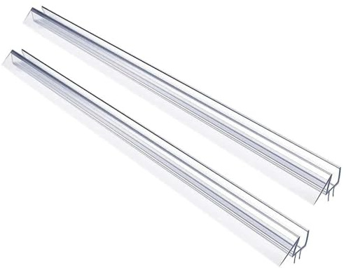 Wuyangcun Joint bas de porte de douche 2 x 70cm (140cm) en PVC transparent pour verre sans cadre 6 à 12mm étanche rigide facile à couper et installer (8mm)
