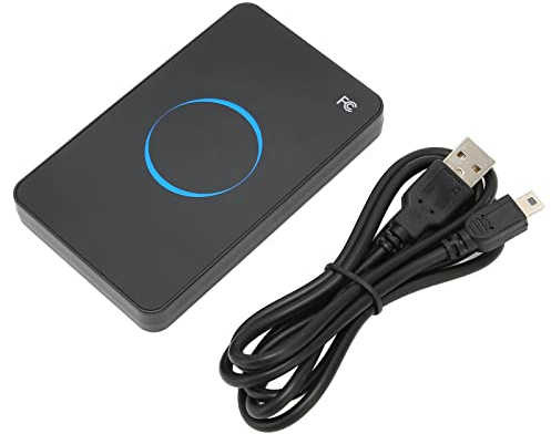 Lecteur de Carte carré, Lecteur de Carte d'identité R80D 125 KHz Skimmer NFC Reader écrivain USB Interface ID Carte Reader avec Indicateur LED Light/Buzzer