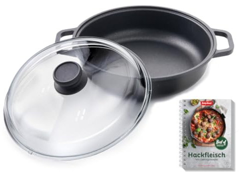 Betty Bossi - Hackfleisch, Kochbuch + Pfanne mit Glasdeckel, Ø28cm – Kombi - Antihaftbeschichtet
