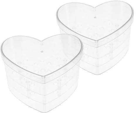 VINTORKY Acrylic Flower Box Set Heart Shaped Floral Arrangement Case Love Decorative Box for Special Occasions