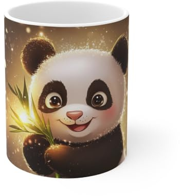 Teecustom Mug Tasse Panda Magique Bambou Illustration Cartoon Lumineuse pour Enfant et Adulte
