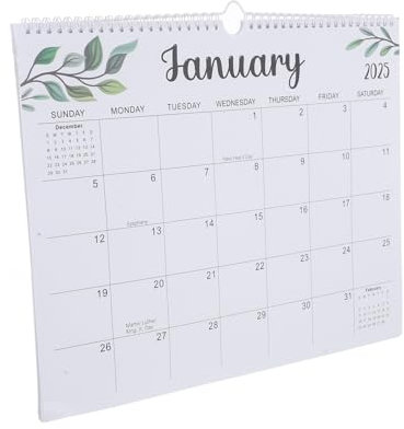 Uonlytech Jahres Coil Wandkalender Mit Abreißfunktion Praktischer Englischer Planer Termingenau Für Büro Schule Zuhause Beschreibbar Übersichtlicher Monatsplaner