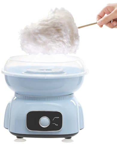 Zuckerwattemaschinen-Set 500W 22x23cm Elektrische Zuckerwattemaschine für Zuhause Retro Cotton Candy Maschine mit 10x Bambus-Stäbchen Zuckerwatte Maschine im Aussehen eines Astronauten