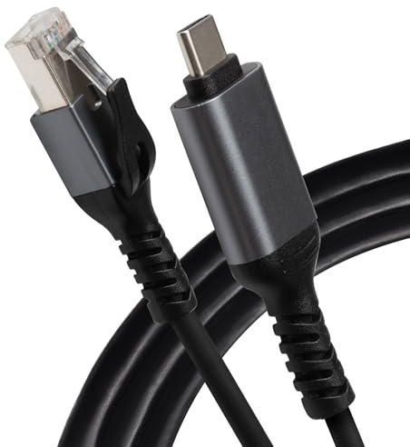 Maplin Câble Ethernet USB‑C vers RJ45 Cat 8 – 40 Gbit/s, 2000 MHz – Plug & Play – Câble LAN blindé compatible avec Cat7/Cat6a/Cat6/Cat5e 1 m