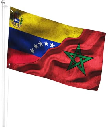 Color Vivo Banderas Personalizada Venezuela Venezuela Marruecos Marroquí Banderas Piratas Resistente A La Intemperie Bandera De Jardín Para Patio, Decorativo, Jardín, 3X5 Ft