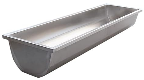Fenteer Feeding Trough Feeder Stainless Steel Large Capacity Heavy Duty Livestock Feeder Waterer for Alpacas Pigs Deer s Cow