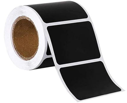 ELAYARD 300 Stück Schwarze Pvc Tafelaufkleber Selbstklebend und Wasserfest Wiederverwendbare Etiketten zum Beschriften für Küche und Selbstgemacht Leicht Entfernbar