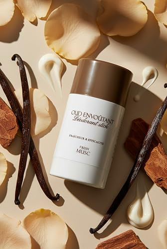 Fresh Musc Déodorant Femme Naturel – Oud Envoûtant – Sans alcool & sans sels d’aluminium – Peaux sensibles – Parfum oud & musc – Stick 30 g – Fabriqué en France