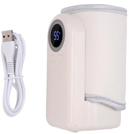 ZJchao Manica Calda PER Baby Bottiglie Portatile USB INVIONE RACCIALE RACCIALE RICAGLIA PER in Seno con Batteria da 10000 MAh 5-8 Ore Riscaldamento Silenzioso Regolabile Regolamento