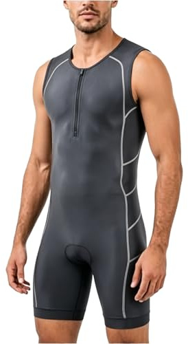 CGLRybO Tuta da triathlon da uomo, senza maniche, ad asciugatura rapida, aderente, per nuoto, ciclismo, corsa, tri Gear ad alte prestazioni