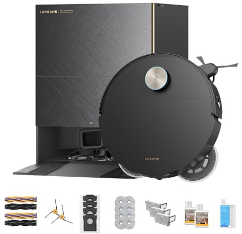 DREAME X60 Max Ultra Complete Robot Vacuum and Mop, Upgraded from X50 Series, 3.13in (7.95cm) Ultra-Thin Design, 35,000Pa Suction, Self Emptying&Refilling, Mop Self-Cleaning, 280+ Obstacle Avoidance