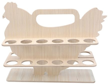 Zerodeko Portauova in Legno da Tavolo Design a Fori Organizzatore Pratico per Conservazione Sicura delle Uova Contenitore Compatto per Cucina e Frigorifero Regalo Funzionale per