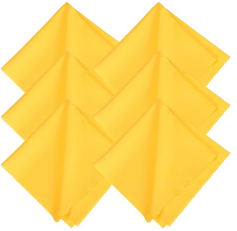 sourcing map 6 Pcs Microfiber Record Cleaning Cloth, 40 x 40cm Anti-Static Microfiber Towels Lint-Free Cleaner for LP Record Vinyl Glasses TV Screen Laptop, Yellow