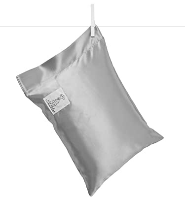 Little Giraffe Satin Decor Pillow - Ultra-Soft Feather Yarn Knit with Elegant Satin Trim - 10 x 13, Silver