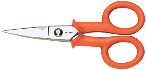 Betakut 225S - Forbici da elettricista, lame nichelate dritte, impugnatura rivestita in PVC