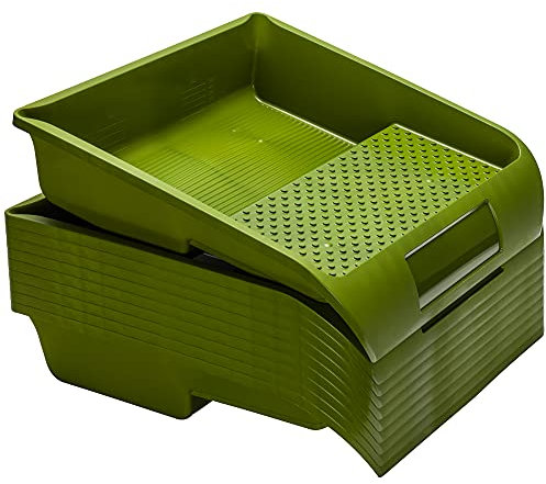 Colorus Farbwanne 10er Set – 32x36 cm für Walzen bis 27 cm – XXL Lackierwanne aus Kunststoff mit Ausgussnase & Skala – 1,6 l Fassungsvermögen – lösemittelbeständig & wiederverwendbar