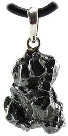 Budawi® Sternschnuppe Meteorit Anhänger Kettenanhänger 925er Silberöse Lederband & Zertifikat als Geschenk zur Geburt Taufe Geburtstagsgeschenk Glücksbringer