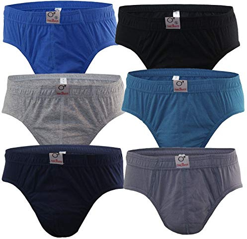 BestSale247 3-pack, 6-pack, 12-pack herrtrosor, kalsonger, finribbad trosa, underkläder av 100 % bomull, 6 stycken arter. 580, XL