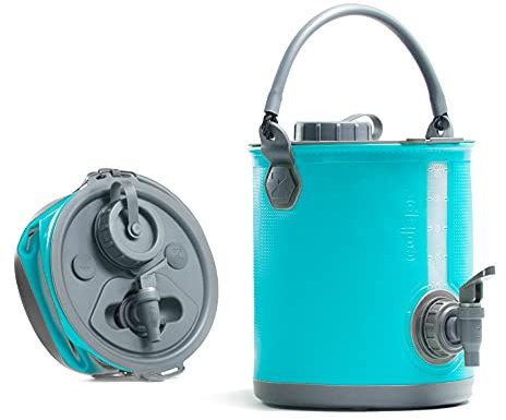 Colapz 8l Premium 2-in-1 Collapsible Water Container, BPA Free Camping Liquid Carrier Handle Bucket with Portable Lid, Dispenser Tap and Versatile Portable Accessories, UK Designed