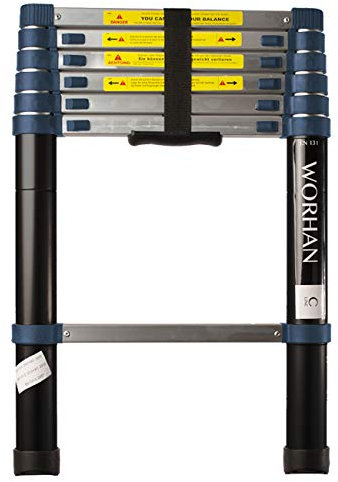 WORHAN® 2m TELESKOPLEITER ANLEGELEITER ALULEITER ALU TELESKOP Leiter MULTIFUNKTIONS Leiter 200cm 1K2C