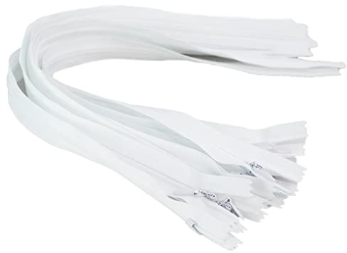 Trimz dragkedja – 10 st vita osynliga dragkedjor – storlek 60 cm
