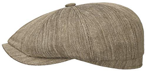 Stetson Hatteras Woodhurst Flatcap Klassische Mütze Mehrfarbiges Tweed-Design Herren Frühjahr Sommer Made in Italy Made in Germany braun 62 cm