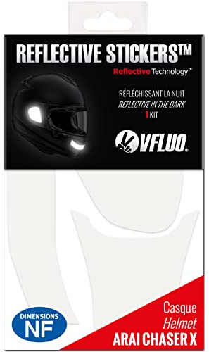 VFLUO - Streifen Reflektierende Aufkleber für ARAÏ Chaser X Motorradhelm – Zugelassen für FR-Maße - Hohe Qualität und Sichtbarkeit - 3M™ Technology – Diskret und Design – Maximaler Halt