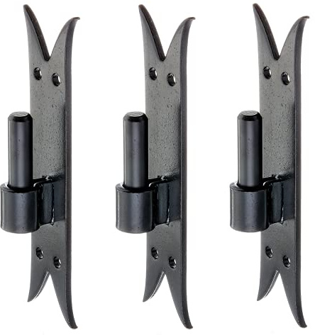 Alberts 306472 Kloben auf Platte | DI-Haken, Abschluss Karpfenschwanz | schwarzer Tauchlack | Dornmaß Ø16 mm | Platte 205 x 45 mm | 3er Set