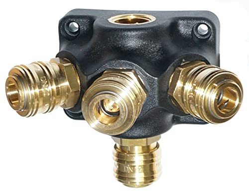 Druckluftverteiler Wanddose Durchgangsverteilerdose 4x Schnellkupplung Druckluft
