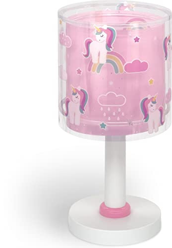 Dalber Lampada da tavolo o comodino per bambini Unicorns unicorni Animali